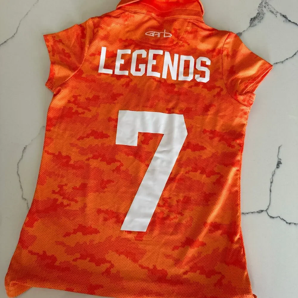 Garb Girls Orange Camo PGA Jr League Golf Polo - medium